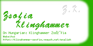 zsofia klinghammer business card